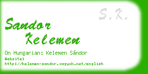 sandor kelemen business card